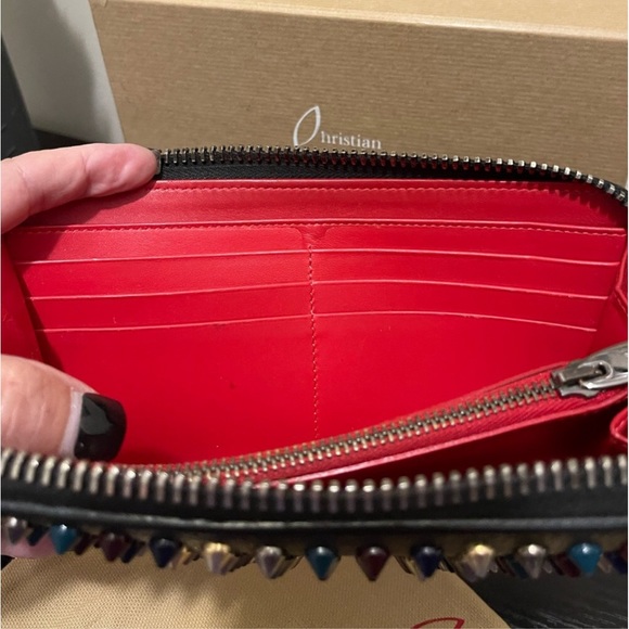 Full INCLUSION Christian Louibuton Panettone Calf Leather Zip around wallet - Picture 12 of 16